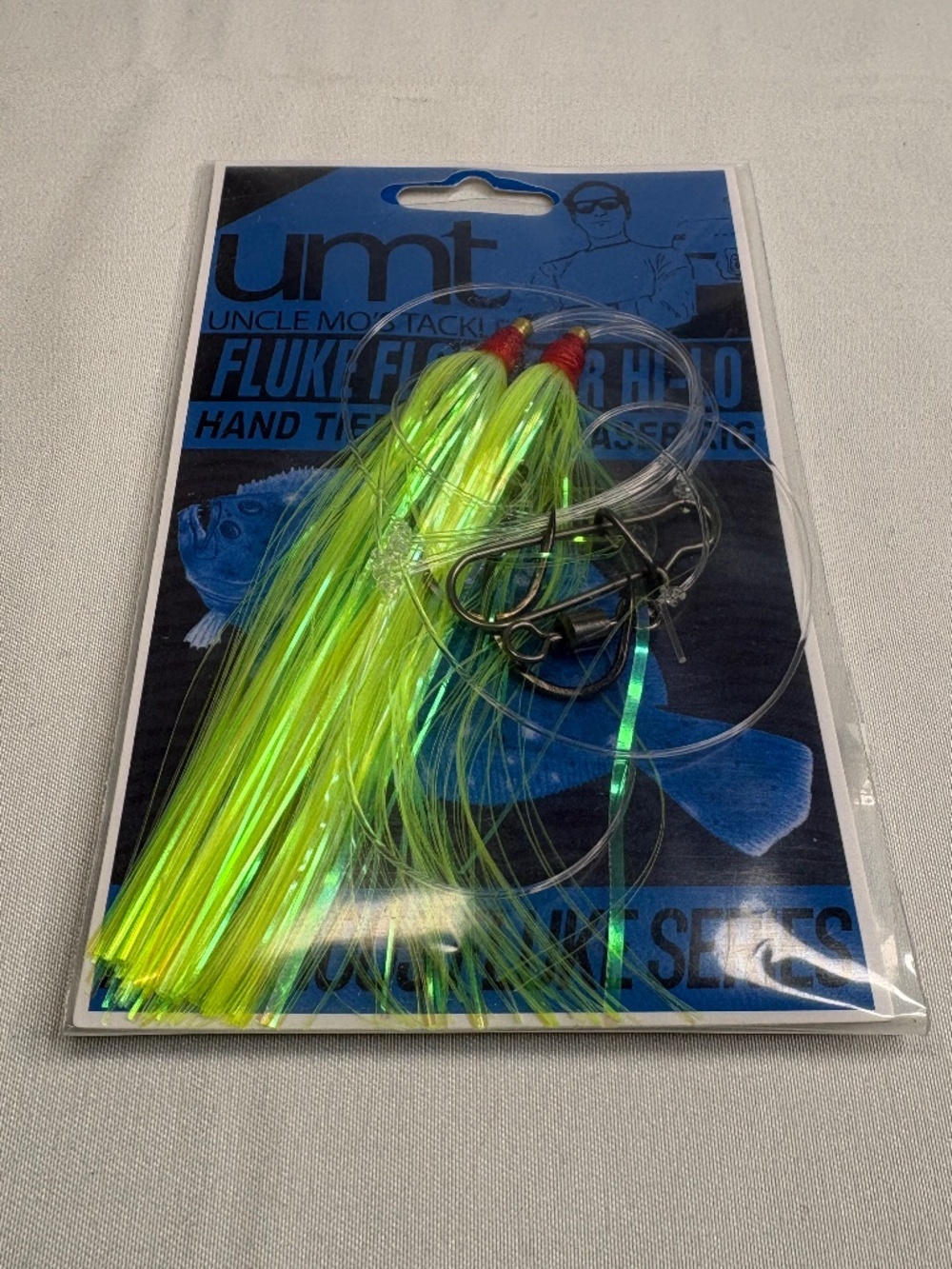 Uncle Mo's Tackle High Low Chartreuse Mylar Teaser Fluke & Flounder Rig